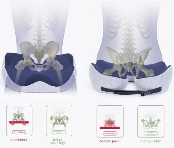 Seat Cushion Adjustable Memory Foam For Sit Bone Pressure Relief