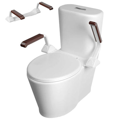 Bathroom Safety Rail with Adjustable Tilt Armrests and Solid Wood Handles, 520 lb Capacity