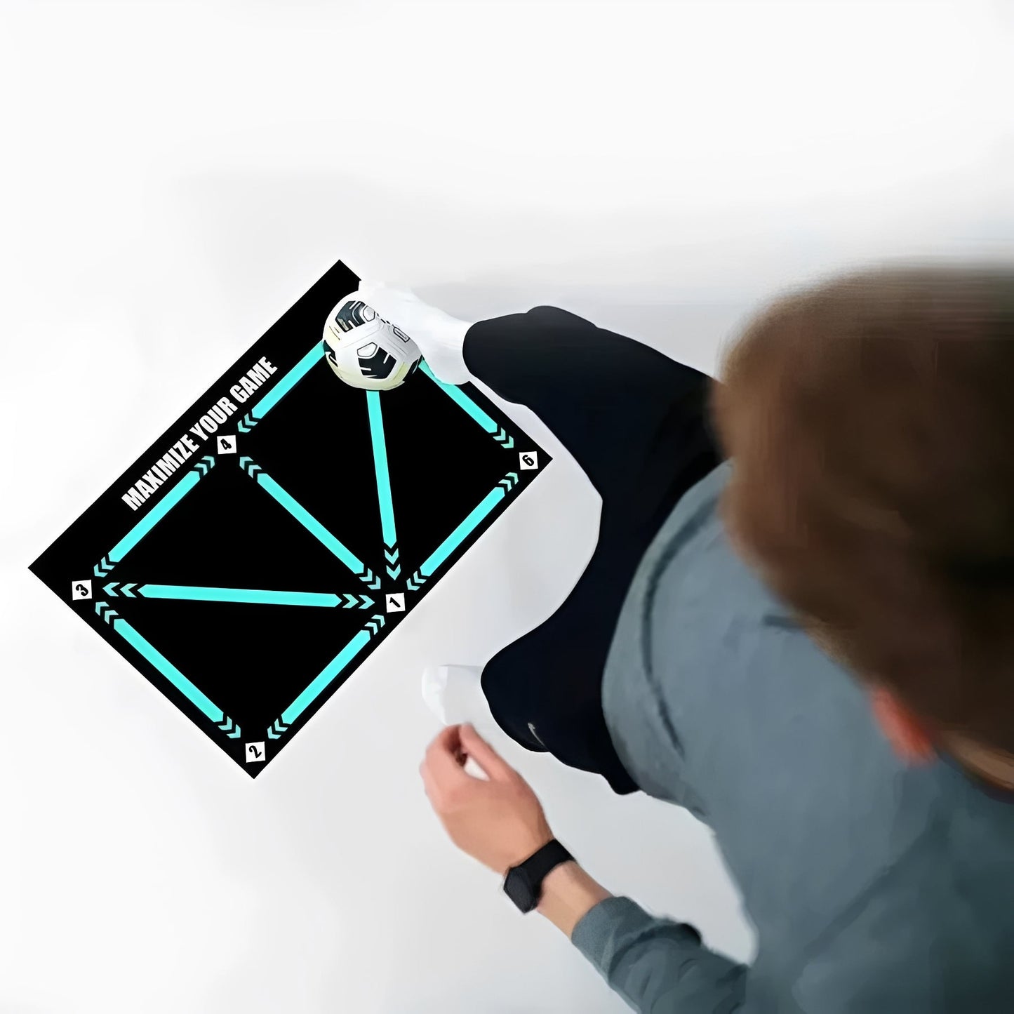 Soccer Training Mat with Video Drills and Grip Socks for Youth Practice