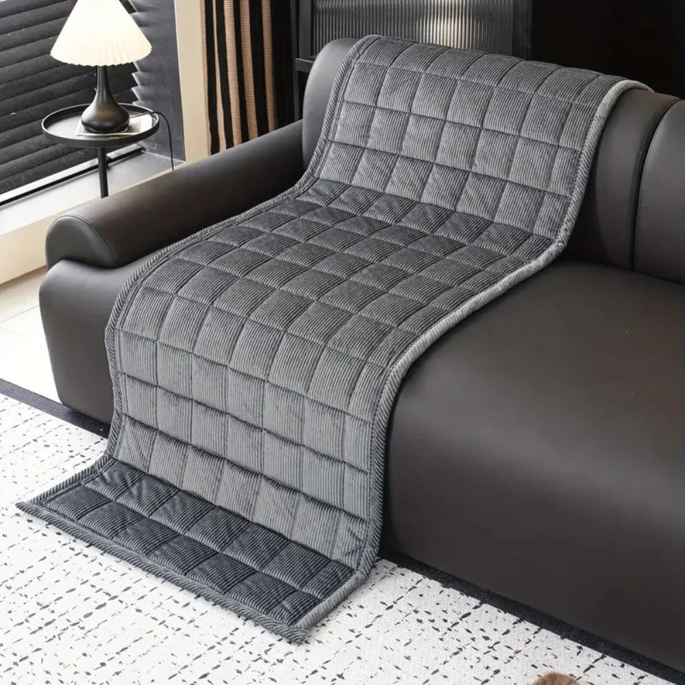 Quilted Sofa Protector with Anti-Slip Backing and Soft Microfiber, Machine Washable