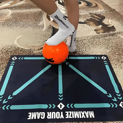 Soccer Training Mat with Video Drills and Grip Socks for Youth Practice