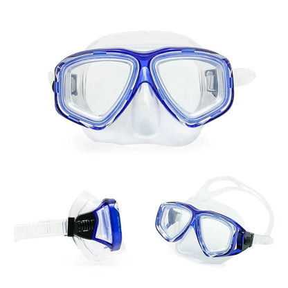 Prescription Dive Mask with Tempered Glass Lens and Panoramic View, Hard Travel Case