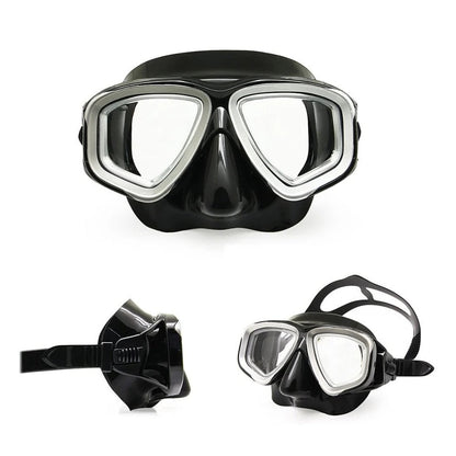 Prescription Dive Mask with Tempered Glass Lens and Panoramic View, Hard Travel Case