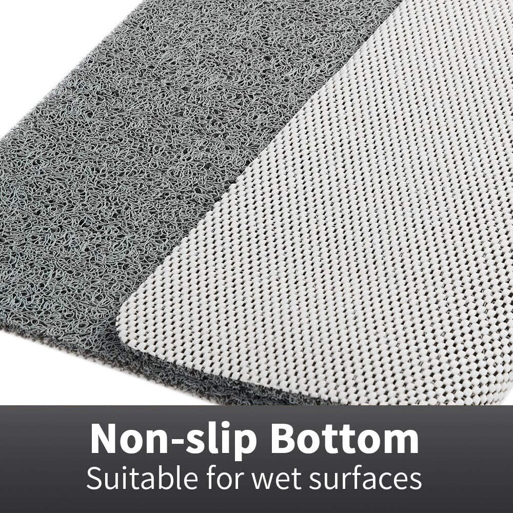 Non Slip Shower Mat with Antimicrobial Loofah Texture and Cut to Fit Design