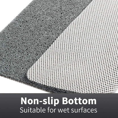 Non Slip Shower Mat with Antimicrobial Loofah Texture and Cut to Fit Design