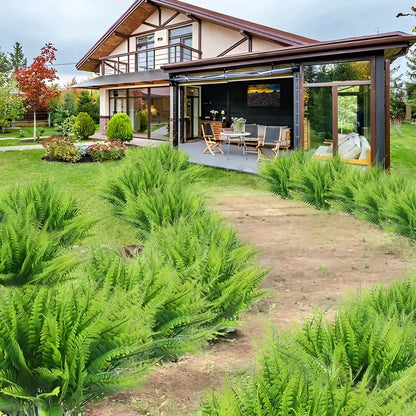 Artificial Boston Fern Plant, UV-Resistant Lifelike Outdoor Decor