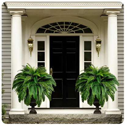 Artificial Boston Fern Plant, UV-Resistant Lifelike Outdoor Decor