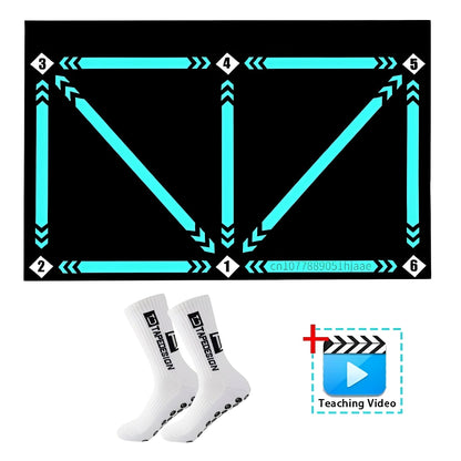 Soccer Training Mat with Video Drills and Grip Socks for Youth Practice
