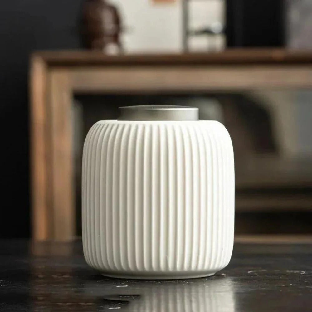Ceramic Pet Urn with Secure Closure and Moisture-Resistant Finish, Small/Medium Capacity