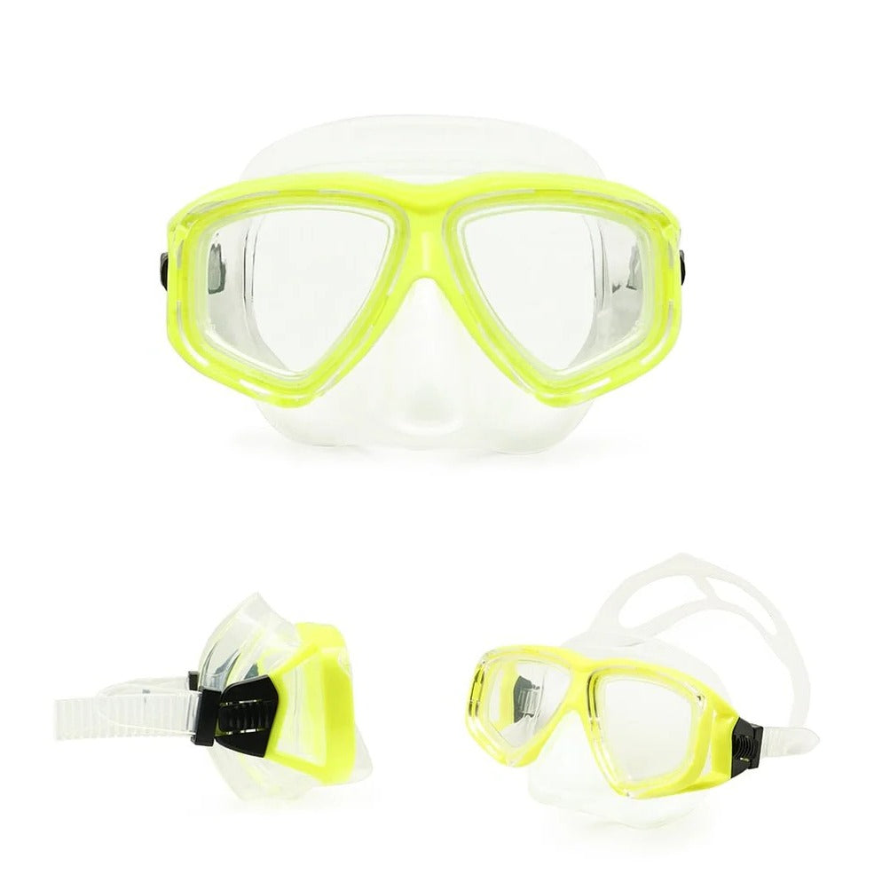 Prescription Dive Mask with Tempered Glass Lens and Panoramic View, Hard Travel Case