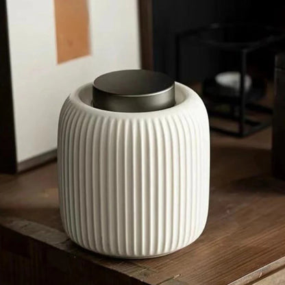 Ceramic Pet Urn with Secure Closure and Moisture-Resistant Finish, Small/Medium Capacity