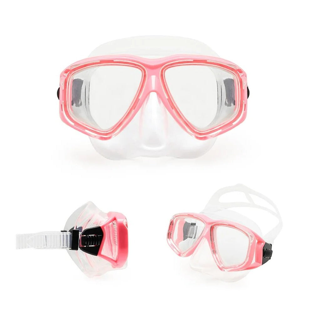 Prescription Dive Mask with Tempered Glass Lens and Panoramic View, Hard Travel Case