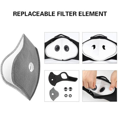 Reusable Face Mask with Adjustable Fit and Replaceable Filter, Machine Washable