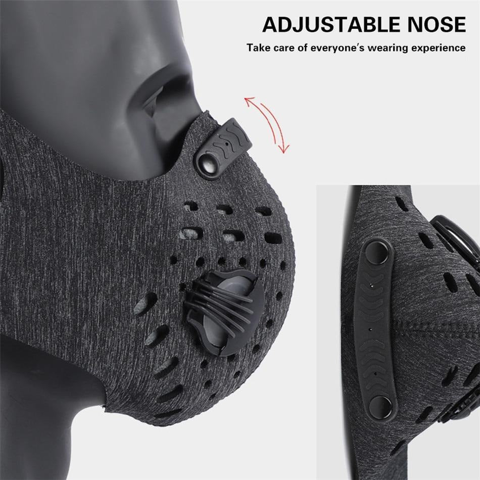 Reusable Face Mask with Adjustable Fit and Replaceable Filter, Machine Washable