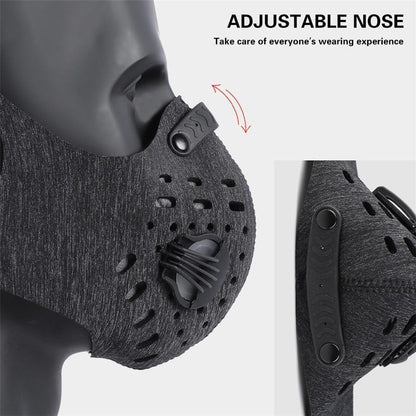 Reusable Face Mask with Adjustable Fit and Replaceable Filter, Machine Washable