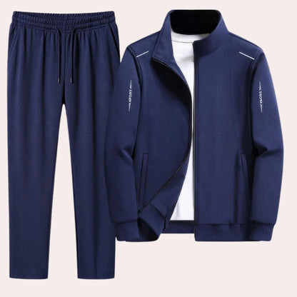Men's Tracksuit Comfortable Breathable Slim-Fit Zip-Up Jacket And Pants Set