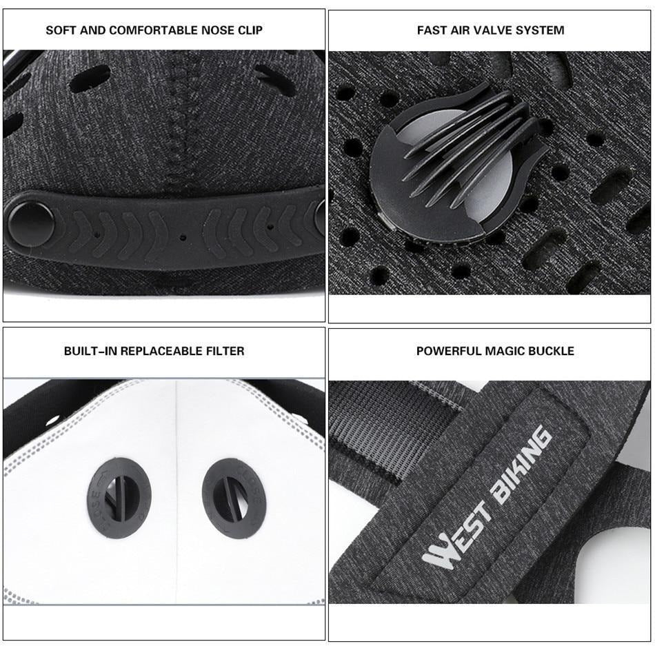 Reusable Face Mask with Adjustable Fit and Replaceable Filter, Machine Washable