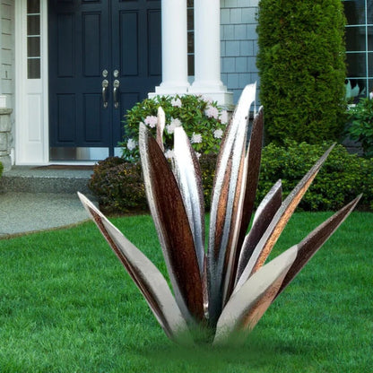 Metal Agave Plant Sculpture Decorative Accent For Indoor Outdoor Use