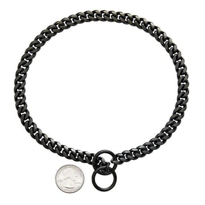 Stainless Steel Dog Chain Collar with Secure Lock and Polished Edges, Adjustable 10-28in
