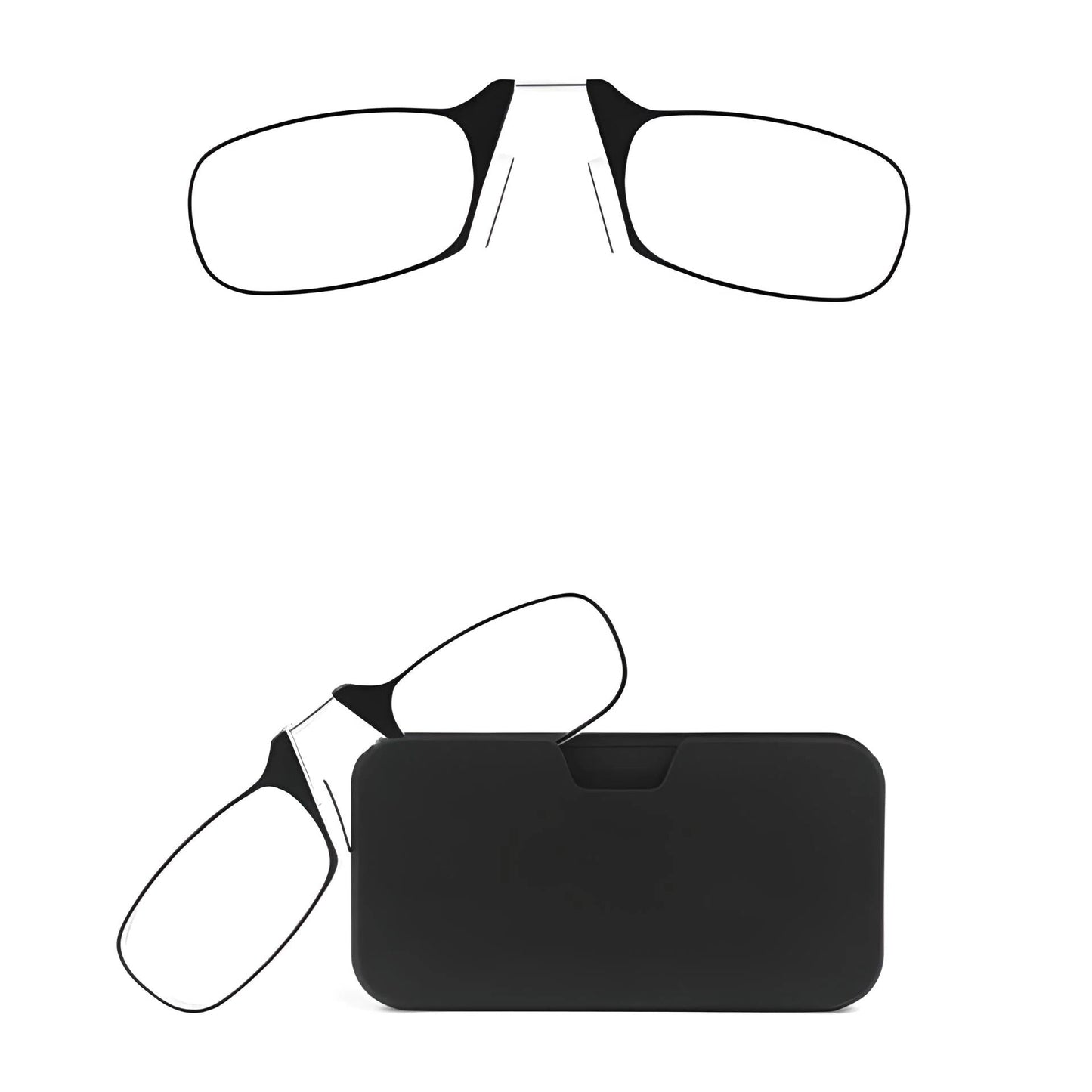 Clip-On Reading Glasses with Silicone Nose Pads and Armless Foldable Design, Wallet-Sized