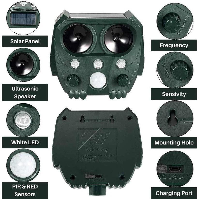 Ultrasonic Animal Repeller For Cats, Dogs, Foxes, Rats And Squirrels