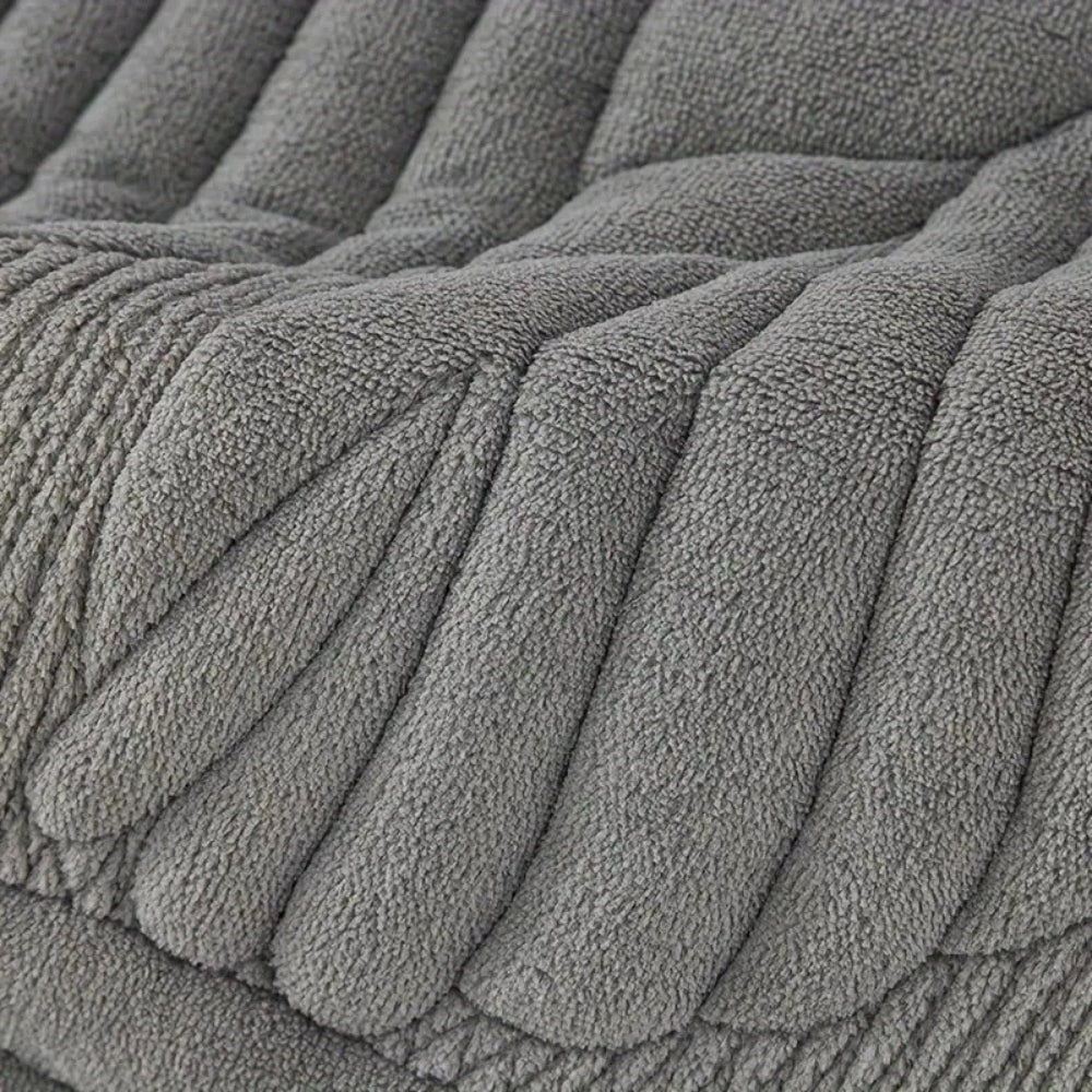 Recliner Slipcover with Non-Slip Backing and Stretch Fit, Microfiber Leaf Pattern