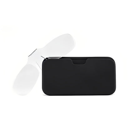 Clip-On Reading Glasses with Silicone Nose Pads and Armless Foldable Design, Wallet-Sized