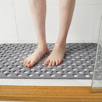 Shower Safety Mat with Suction Cups and Raised Traction Bumps, Mildew Resistant