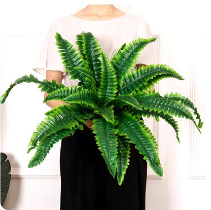 Artificial Boston Fern Plant, UV-Resistant Lifelike Outdoor Decor