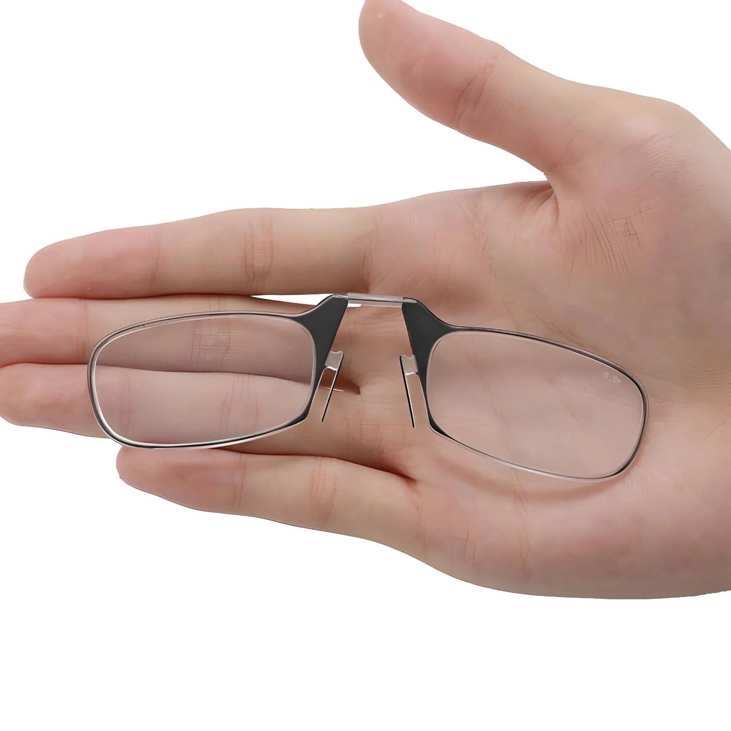 Clip-On Reading Glasses with Silicone Nose Pads and Armless Foldable Design, Wallet-Sized