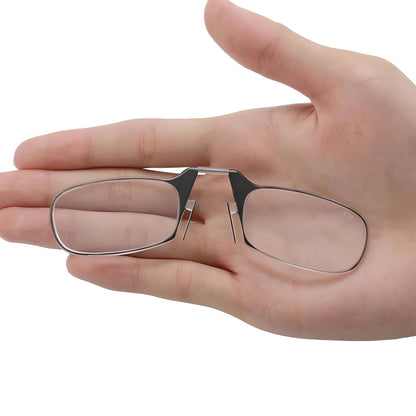 Clip-On Reading Glasses with Silicone Nose Pads and Armless Foldable Design, Wallet-Sized