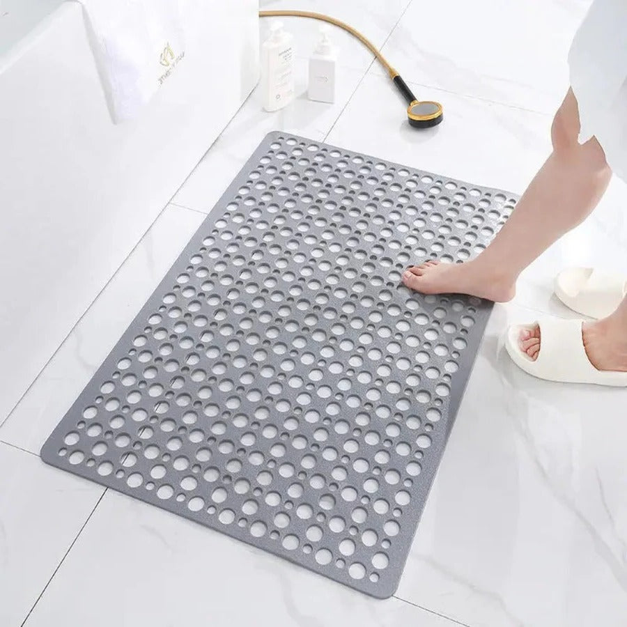 Shower Safety Mat with Suction Cups and Raised Traction Bumps, Mildew Resistant