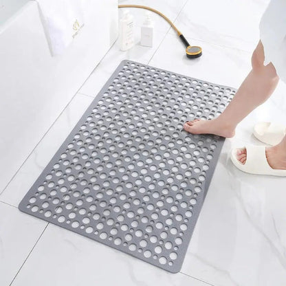 Shower Safety Mat with Suction Cups and Raised Traction Bumps, Mildew Resistant