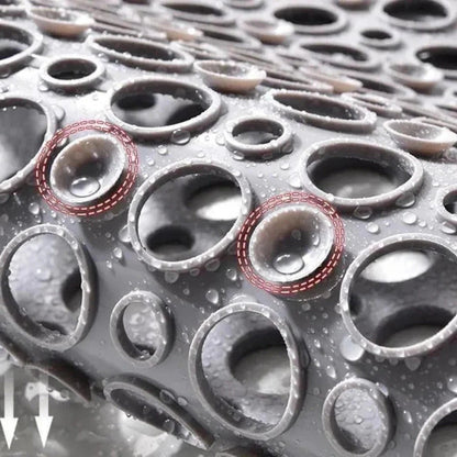 Shower Safety Mat with Suction Cups and Raised Traction Bumps, Mildew Resistant