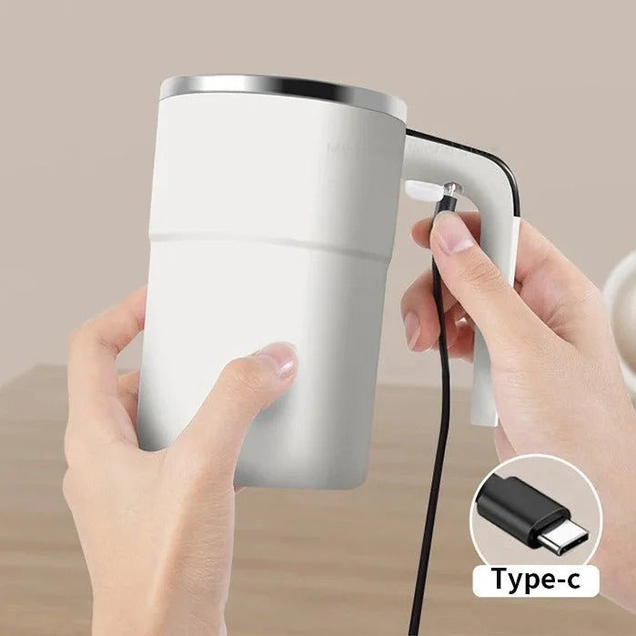 Self Stirring Mug with LED Temp Display and Rechargeable Battery, 20-Second Stop