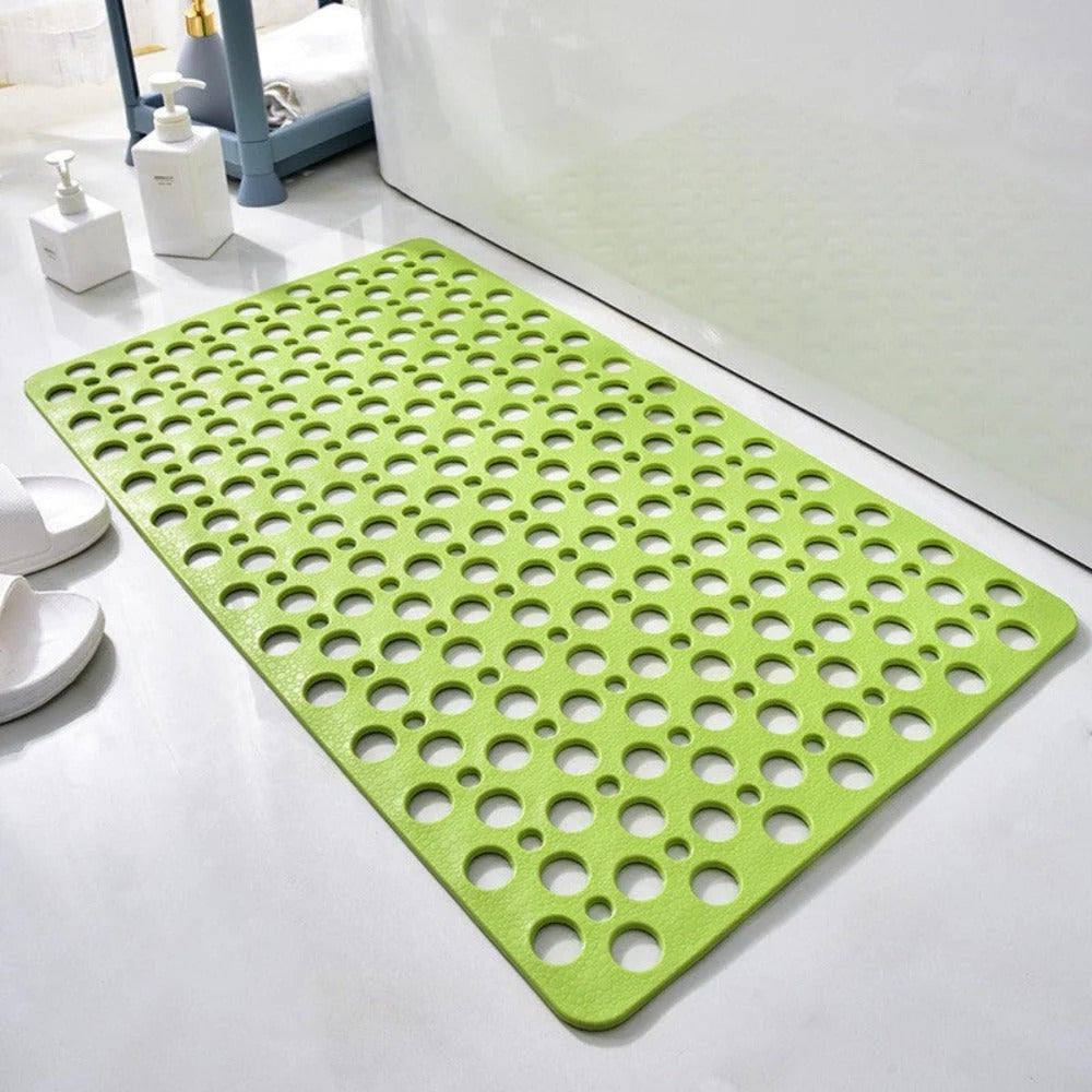 Shower Safety Mat with Suction Cups and Raised Traction Bumps, Mildew Resistant