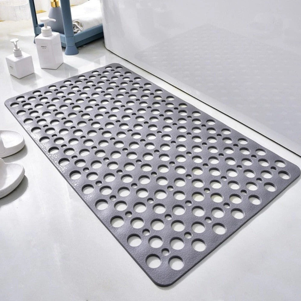 Shower Safety Mat with Suction Cups and Raised Traction Bumps, Mildew Resistant