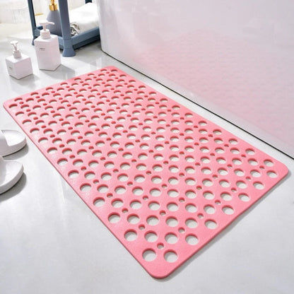 Shower Safety Mat with Suction Cups and Raised Traction Bumps, Mildew Resistant