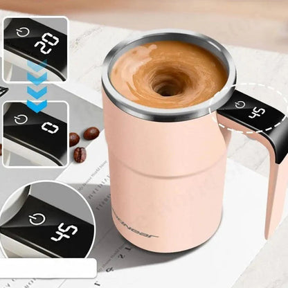 Self Stirring Mug with LED Temp Display and Rechargeable Battery, 20-Second Stop