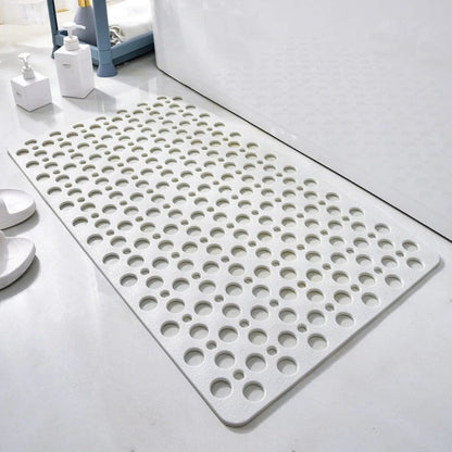 Shower Safety Mat with Suction Cups and Raised Traction Bumps, Mildew Resistant