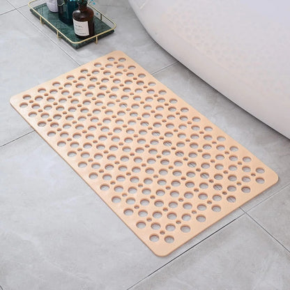 Shower Safety Mat with Suction Cups and Raised Traction Bumps, Mildew Resistant