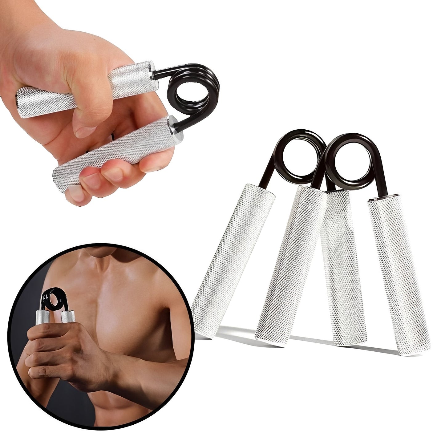 Adjustable Grip Strengthener with 100-350 Pound Resistance and Ergonomic Non-Slip Handles