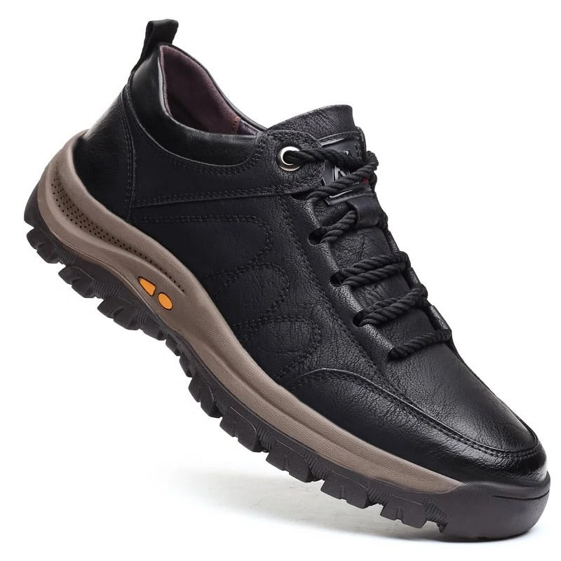 Men's Supportive Leather Shoes With Arch Support And Cushioned Insoles