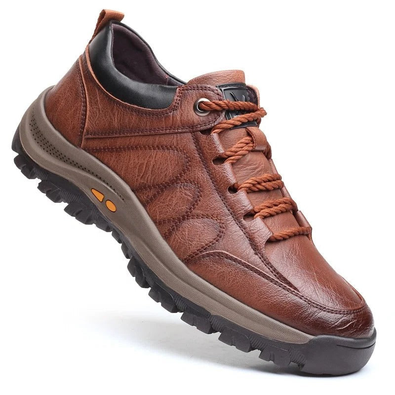 Men's Supportive Leather Shoes With Arch Support And Cushioned Insoles