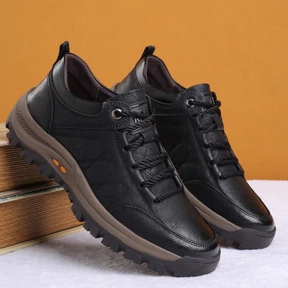 Men's Supportive Leather Shoes With Arch Support And Cushioned Insoles