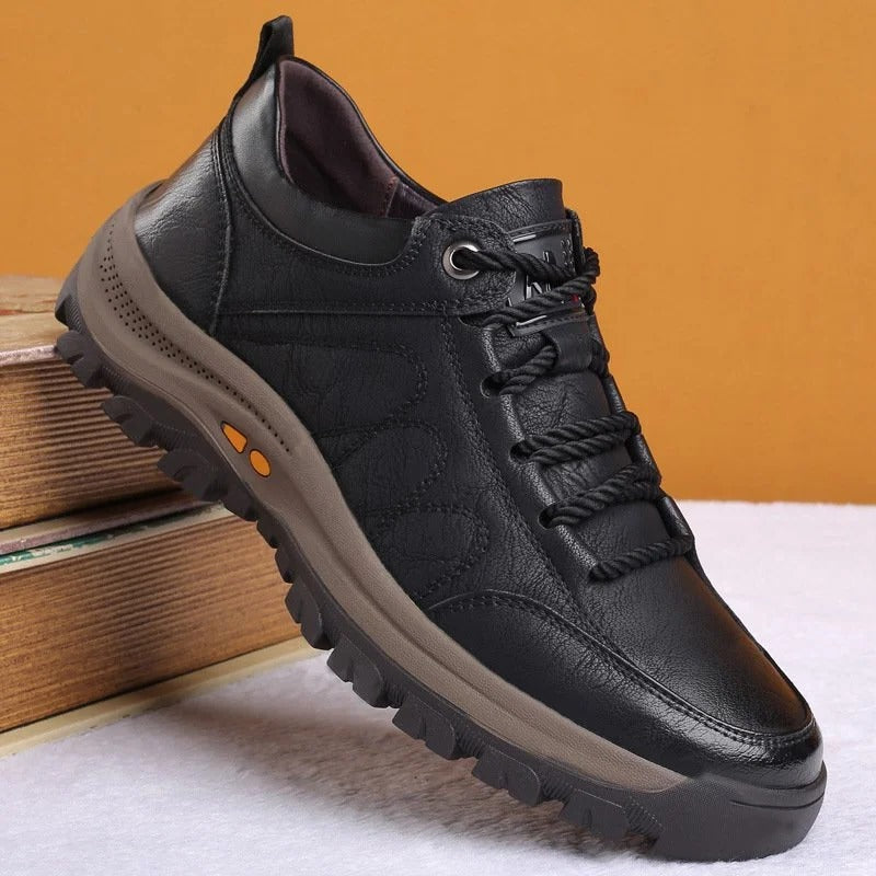 Men's Supportive Leather Shoes With Arch Support And Cushioned Insoles