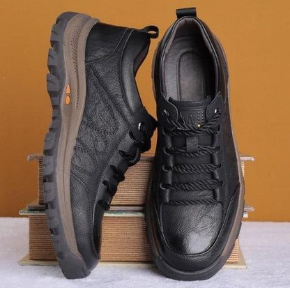 Men's Supportive Leather Shoes With Arch Support And Cushioned Insoles