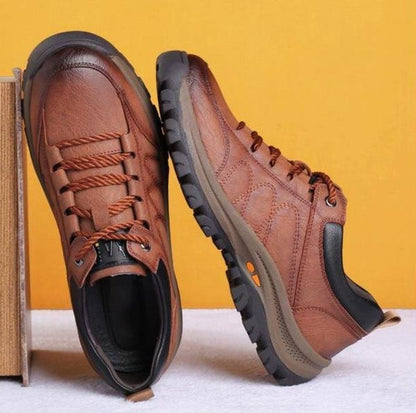 Men's Supportive Leather Shoes With Arch Support And Cushioned Insoles