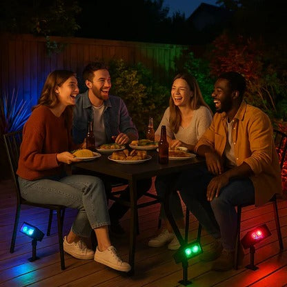 Solar LED Spot Light Adjustable Multi-Zoom Beam Rechargeable Outdoor Garden Pathway Lighting