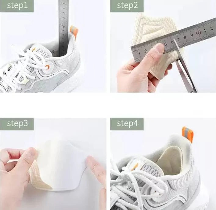 Gel Heel Pads with Self-Adhesive Backing and Shock Absorption, Low-Profile Breathable